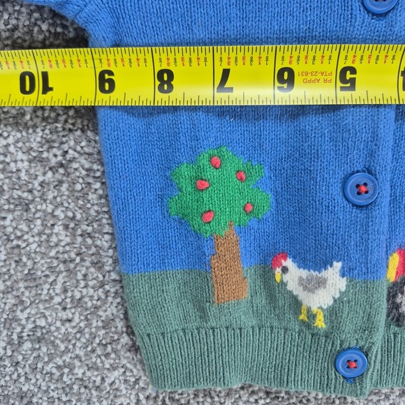 Baby Boden Intarsia Knit Sweater Size 3-6M Farm Cardigan Cotton Wool Cashmere - Picture 6 of 7